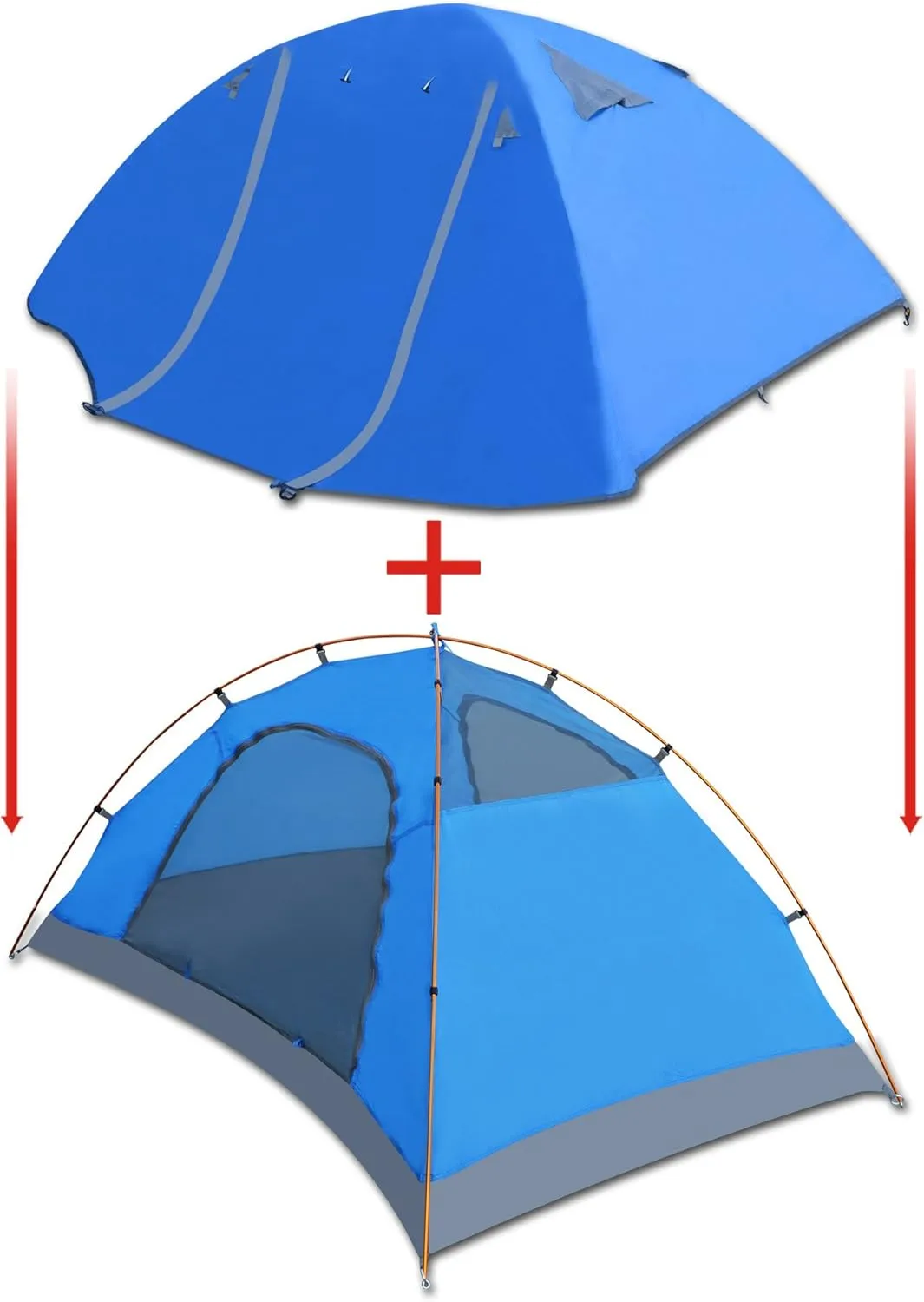 Strong Camel Portable 1-2 Persons Backpacking Tent Double Layer Outdoor Waterproof Camping Hiking