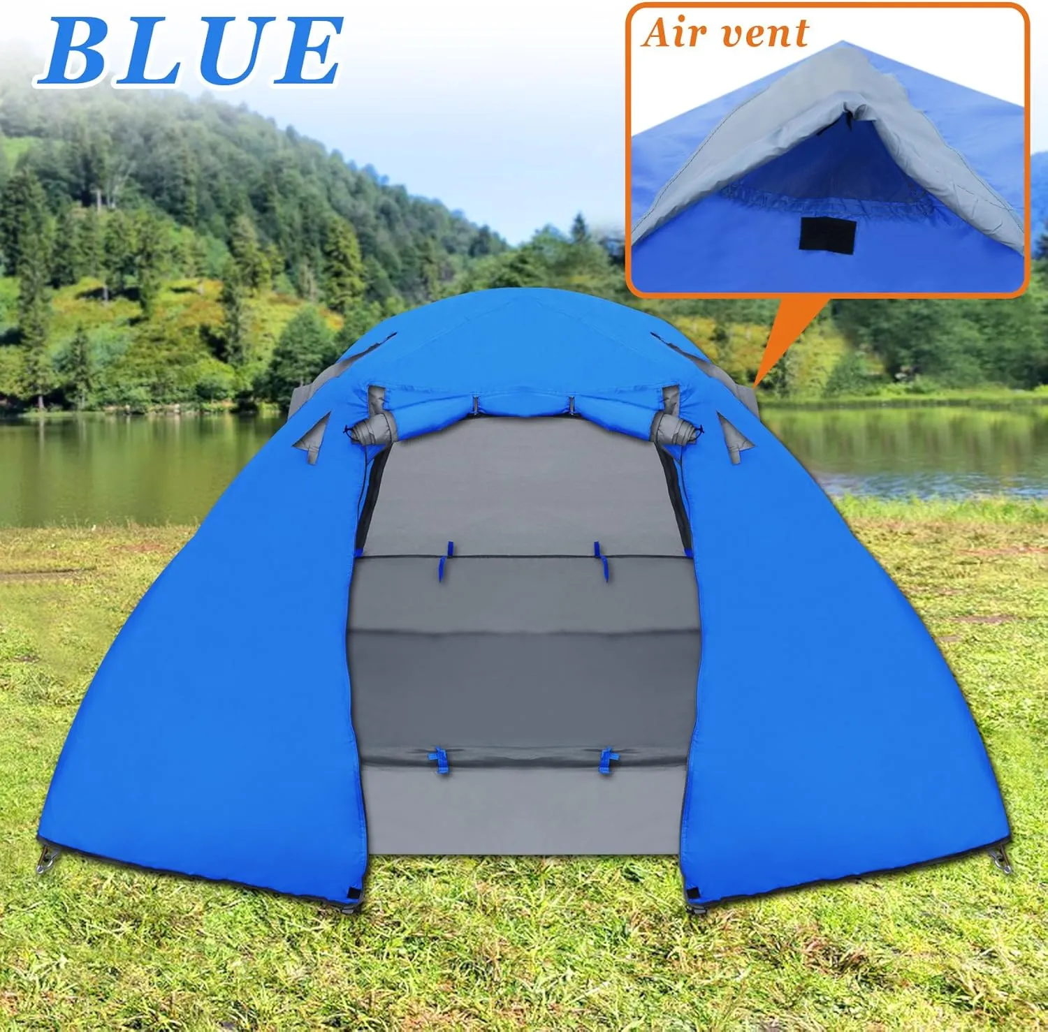 Strong Camel Portable 1-2 Persons Backpacking Tent Double Layer Outdoor Waterproof Camping Hiking