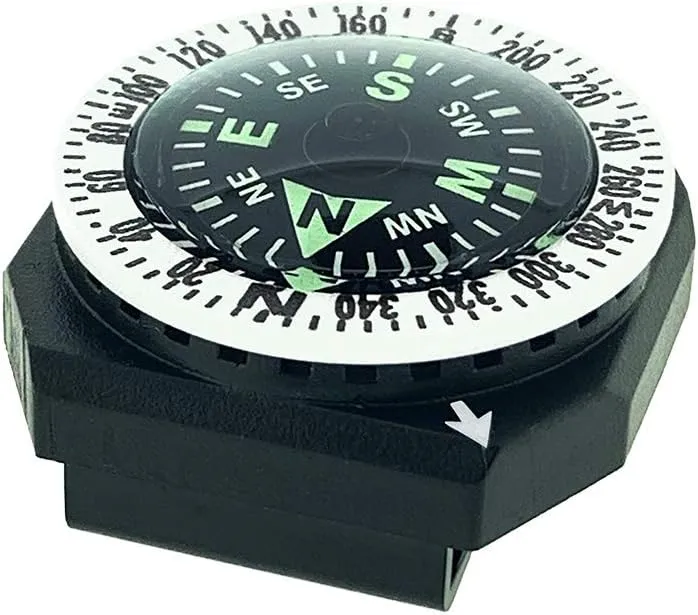 Sun Company GoCompass - Micro Orienteering Wrist Compass | Watch Band or Paracord Bracelet Compasses with Rotating Bezel