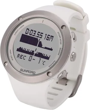 SUNROAD Scuba Diving Computer Digital Sports Watch Safety Stay time Depth 100M Waterproof Military Compass Altitude Pedometer Men Women (White)