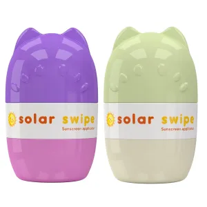 Sunscreen Applicator - Refillable Roll On for Kids & Adults Mess-Free Sunscreen Roller & Sponge Dispenser Portable Sun Protection, Ideal for Travel & Outdoor Use (Olive & Purple)