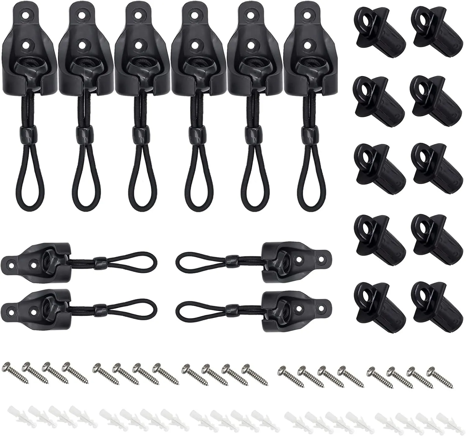 Sunshade Replacement Accessories, Bungee Jumping kit and Cover end 5 Sets, Suitable for Coolaroo External Roller Blinds and Cordless Roller Blinds(Black)