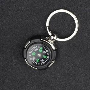 Super Portable Travel Compass Keychain, Waterproof Zinc Alloy Compass Pendant for Hiking, Camping & Outdoor Adventures