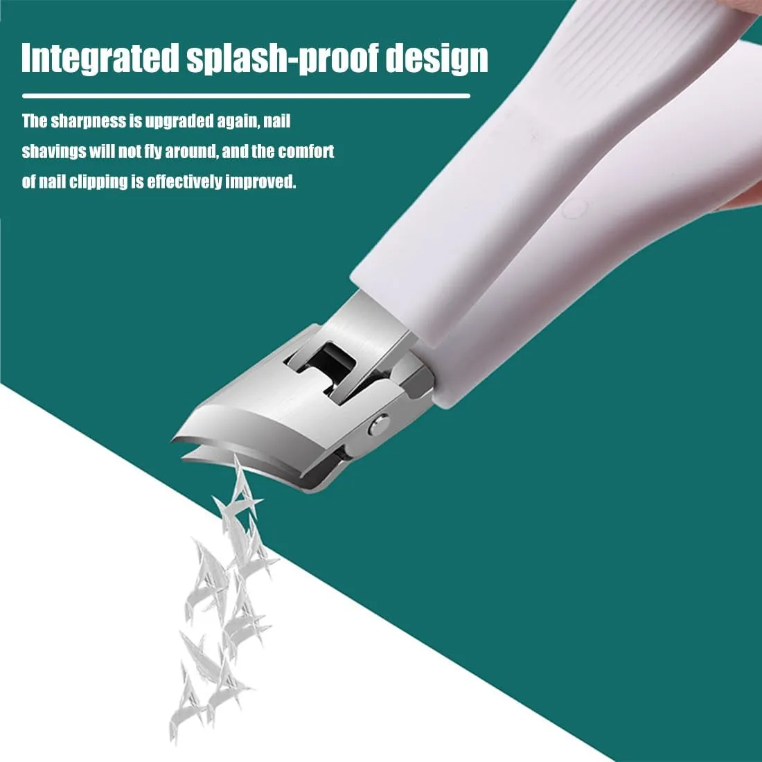 Super Sharp Oblique Nail Clippers, Slanted Nail Clippers for Ingrown Toenails, Wide Jaw Opening Anti-Splash Slanted Nail Clipper for Thick Nails, Seniors&ingrown (2Pcs-A)