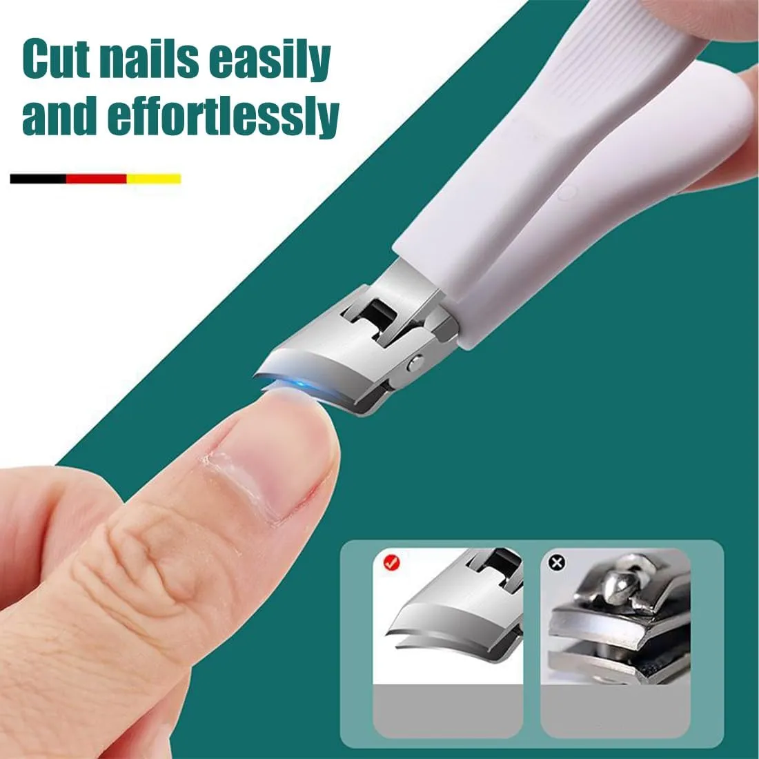 Super Sharp Oblique Nail Clippers, Slanted Nail Clippers for Ingrown Toenails, Wide Jaw Opening Anti-Splash Slanted Nail Clipper for Thick Nails, Seniors&ingrown (2Pcs-A)