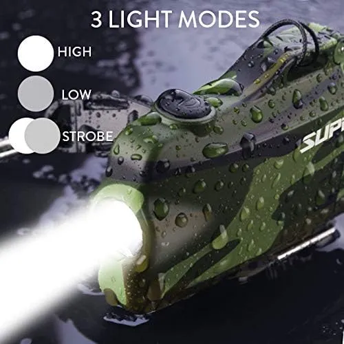 SUPRUS Waterproof Lighter 3 Modes of Flashlight Windproof Lighter Dual Arc Electric Lighters Rechargeable Dual Arc Plasma Lighter with Survival Emergency Whistle and Lanyard Camouflage