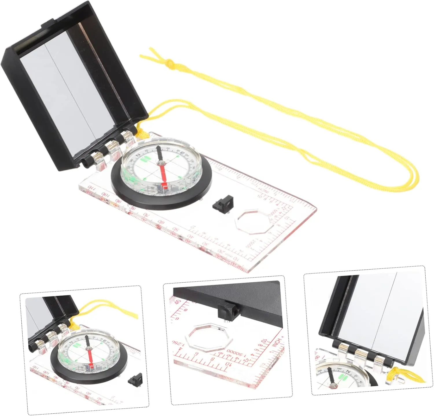 SUPVOX Outdoor Survival Compass Ruler Tool Multipurpose Mapping Guide for Hiking Camping and Outdoor Activities