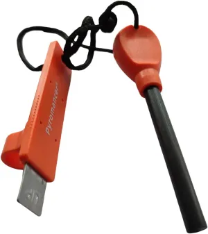 Survival Fire Starter, Ergonomically Designed Waterproof and Windproof Ferro Rod with Striker