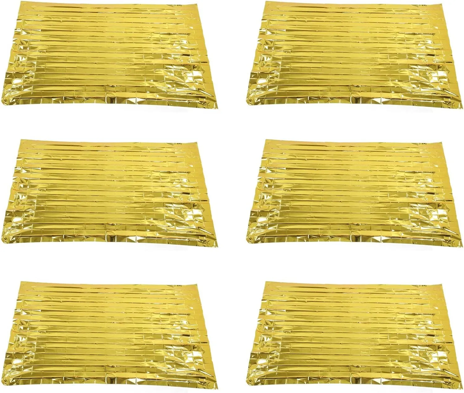 Survival Space Fire Blanket, Multipurpose Portable Lightweight Water Proof Emergency Thermal Blanket for Camping (Gold)
