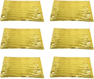 Survival Space Fire Blanket, Multipurpose Portable Lightweight Water Proof Emergency Thermal Blanket for Camping (Gold)