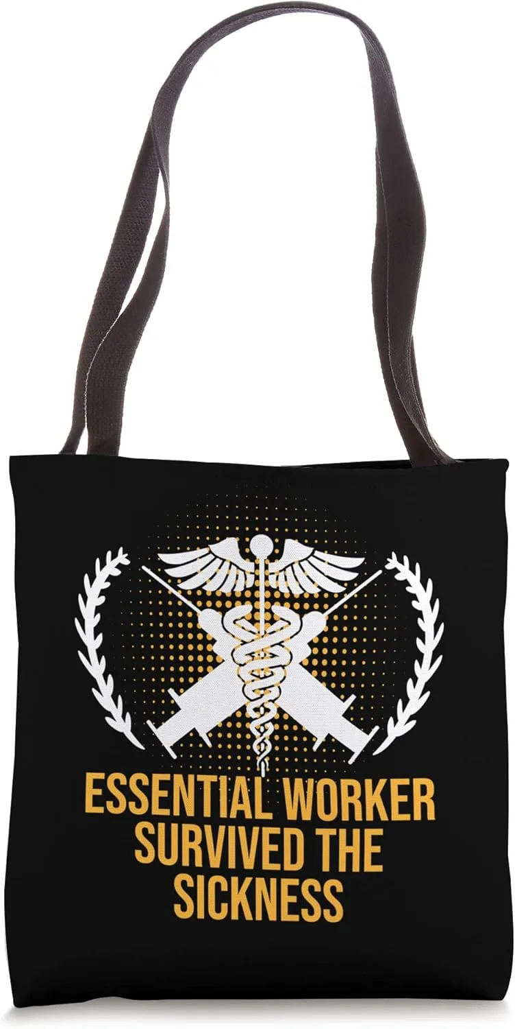 Survived the Sickness Frontliner Funny Frontline Worker Tote Bag