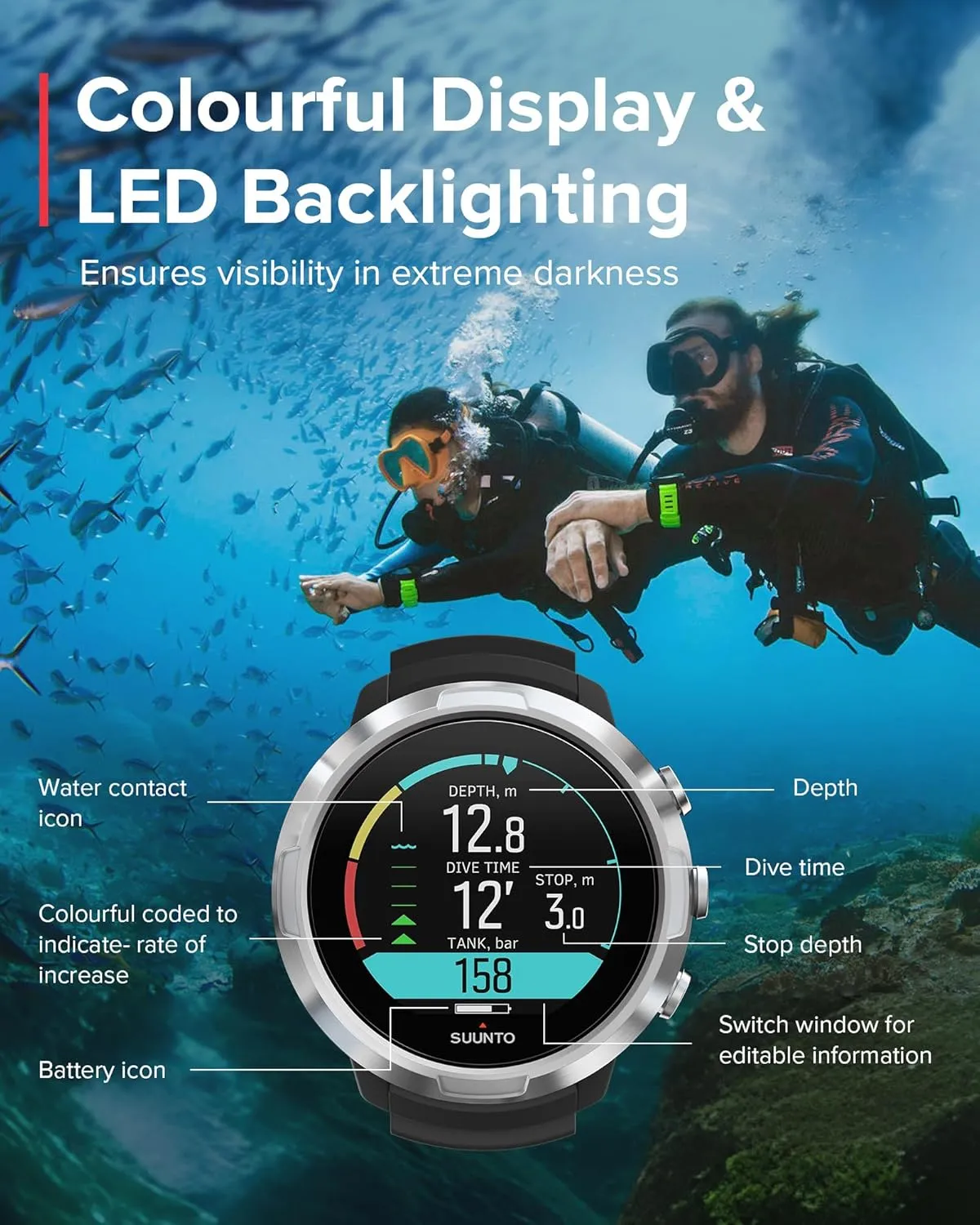 Suunto D5 Black Dive Computerwith Color Screen And Exchangeable Straps