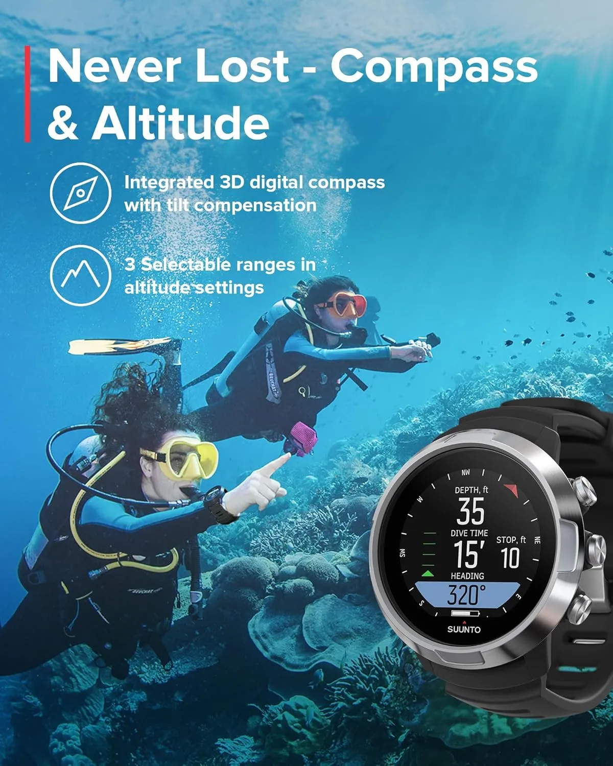 Suunto D5 Black Dive Computerwith Color Screen And Exchangeable Straps