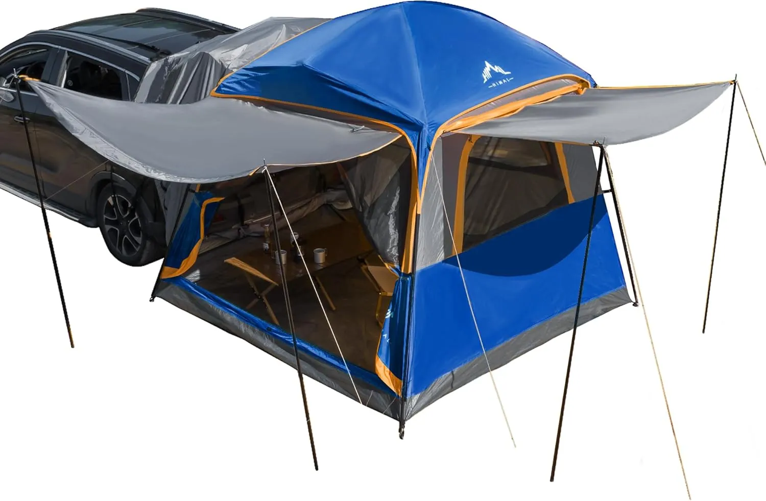 SUV Tent for Camping, Waterproof PU3000mm Spacious Double Layer Design for 5-8 Person, Includes Rainfly and Storage Bag, 8FT L x 8FT W x 7.2FT H (Deep Blue)