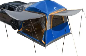 SUV Tent for Camping, Waterproof PU3000mm Spacious Double Layer Design for 5-8 Person, Includes Rainfly and Storage Bag, 8FT L x 8FT W x 7.2FT H (Deep Blue)