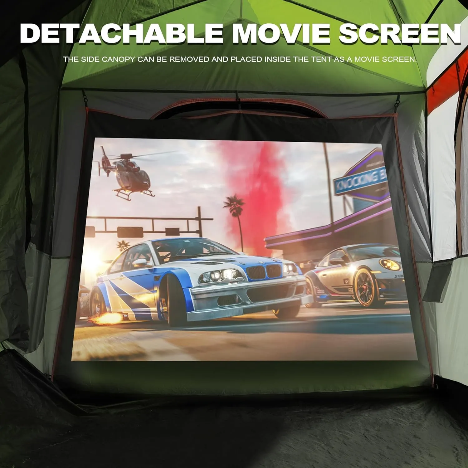 SUV Tent for Camping,Waterproof PU2000mm, Fits 5-8 People,Spacious Double Layer Design, Includes Rainfly & Storage Bag, 8FT L x 8FT W x 7.2FT H