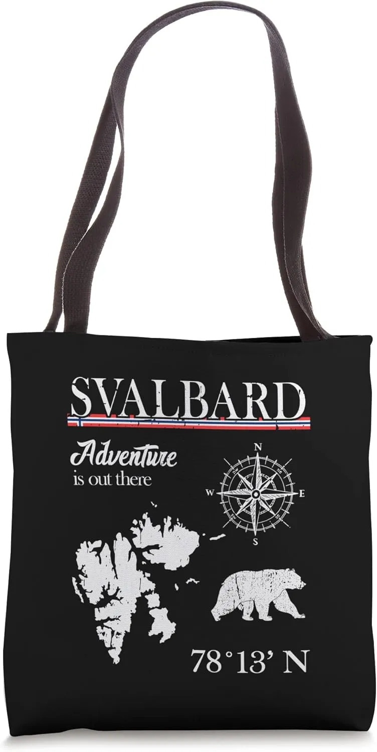 Svalbard - Adventure Is Out There - Norway Norwegian Flag Tote Bag