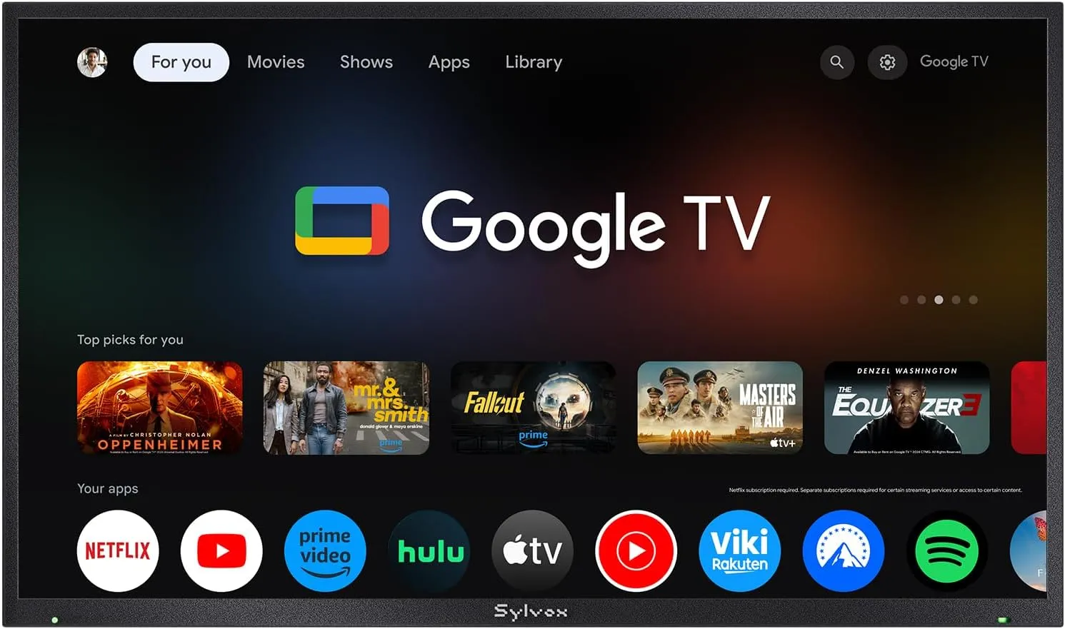 SYLVOX Outdoor TV, 75 inch Smart TV Waterproof Outdoor TVs, 4K Weatherproof Television for Outside, Support Google Assistant, Chromecast, 1000 nit Brightness Partial Sun (Deck Pro 2.0/2024)