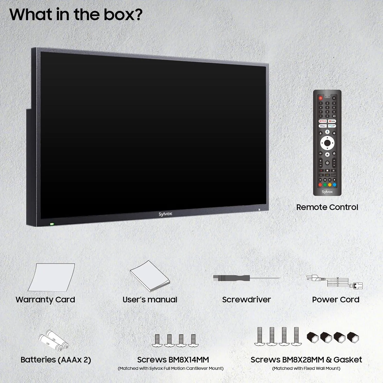 SYLVOX Outdoor TV, 75 inch Smart TV Waterproof Outdoor TVs, 4K Weatherproof Television for Outside, Support Google Assistant, Chromecast, 1000 nit Brightness Partial Sun (Deck Pro 2.0/2024)