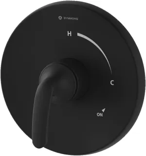 Symmons Elm Single Handle Shower Valve Trim Kit in Matte Black (Valve Not Included)