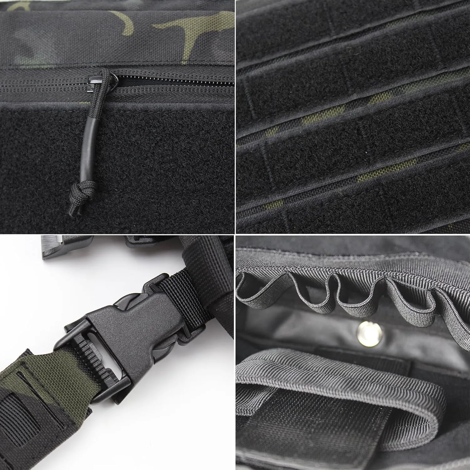 Tactical Chest Rig Bag Molle Organizer Pouch Utility Recon Kit Front Pack Multi-Purpose Daypack Concealed Carry Bag for Outdoor Hunting Hiking Fishing 1000D Waterproof (Black camo)