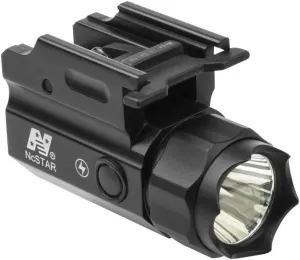 Tactical Compact Size STROBING LED Flashlight Kit w/Integral Quick Detach Mount/Fits Full Size Ruger SR9 SR40 American Security-9 Taurus 809 24/7 PT 92 OSS Handgun Pistols