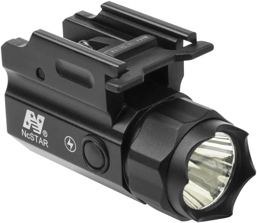Tactical Compact Size STROBING LED Flashlight Kit w/Integral Quick Detach Mount/Fits Full Size Ruger SR9 SR40 American Security-9 Taurus 809 24/7 PT 92 OSS Handgun Pistols