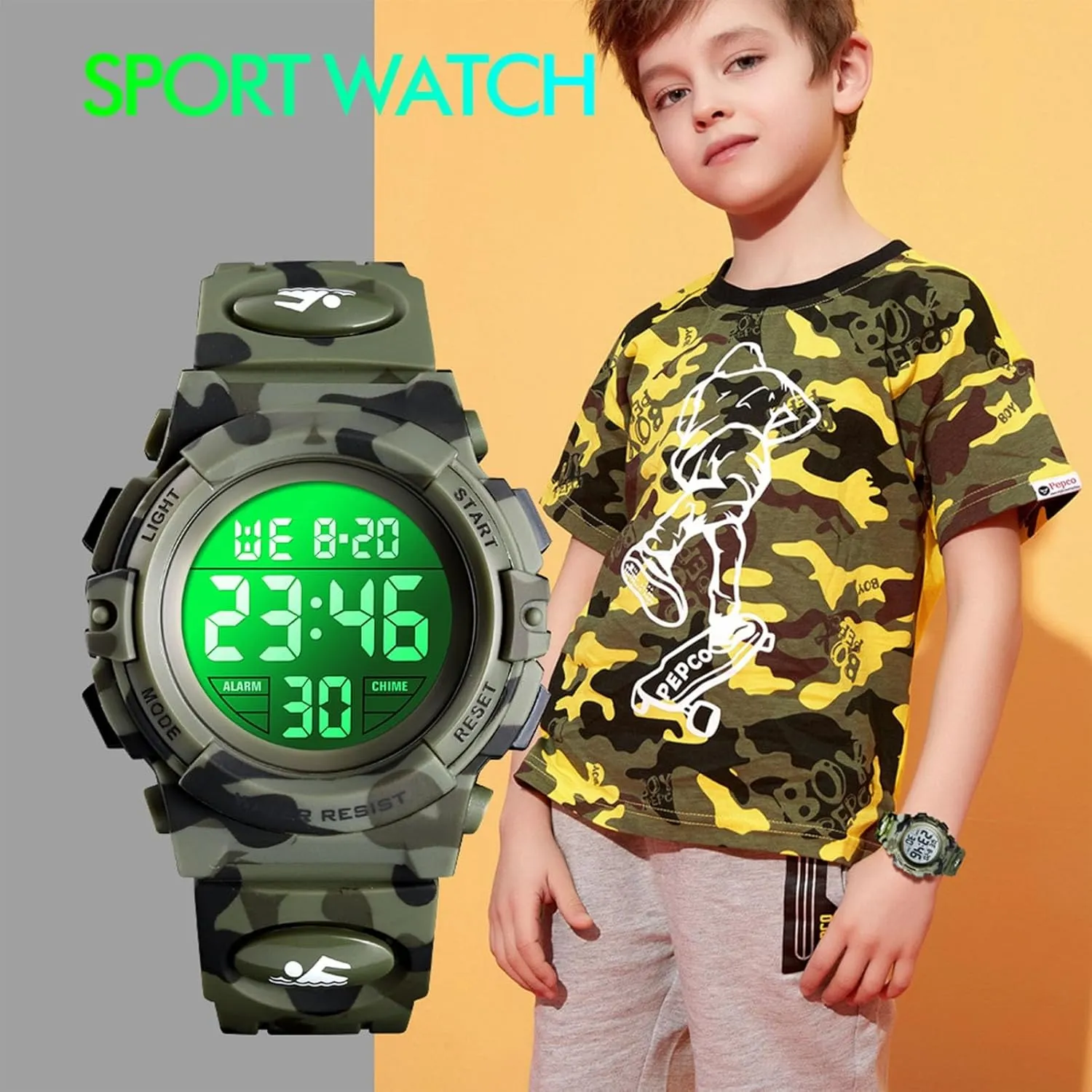 Tactical Digital Watch Waterproof 50M with LED Backlight, Stopwatch, Alarm, Shock Resistant Design for Outdoor Sports, Hiking, Running, and Everyday Wear