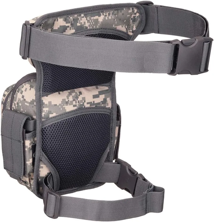 Tactical Drop Leg Bag for Men Women Military Thigh Pouch Outdoor Motorcycle Riding Hiking Waist Fanny Pack Travel Bag, Acu