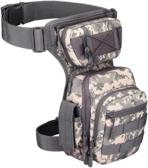 Tactical Drop Leg Bag for Men Women Military Thigh Pouch Outdoor Motorcycle Riding Hiking Waist Fanny Pack Travel Bag, Acu