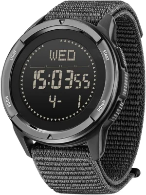 Tactical Watch for Man Military Watches for Men Lightweight Carbon Fiber Digital Sports Watch for Man with Compass, Pedometer, Metronome, Waterproof 164FT