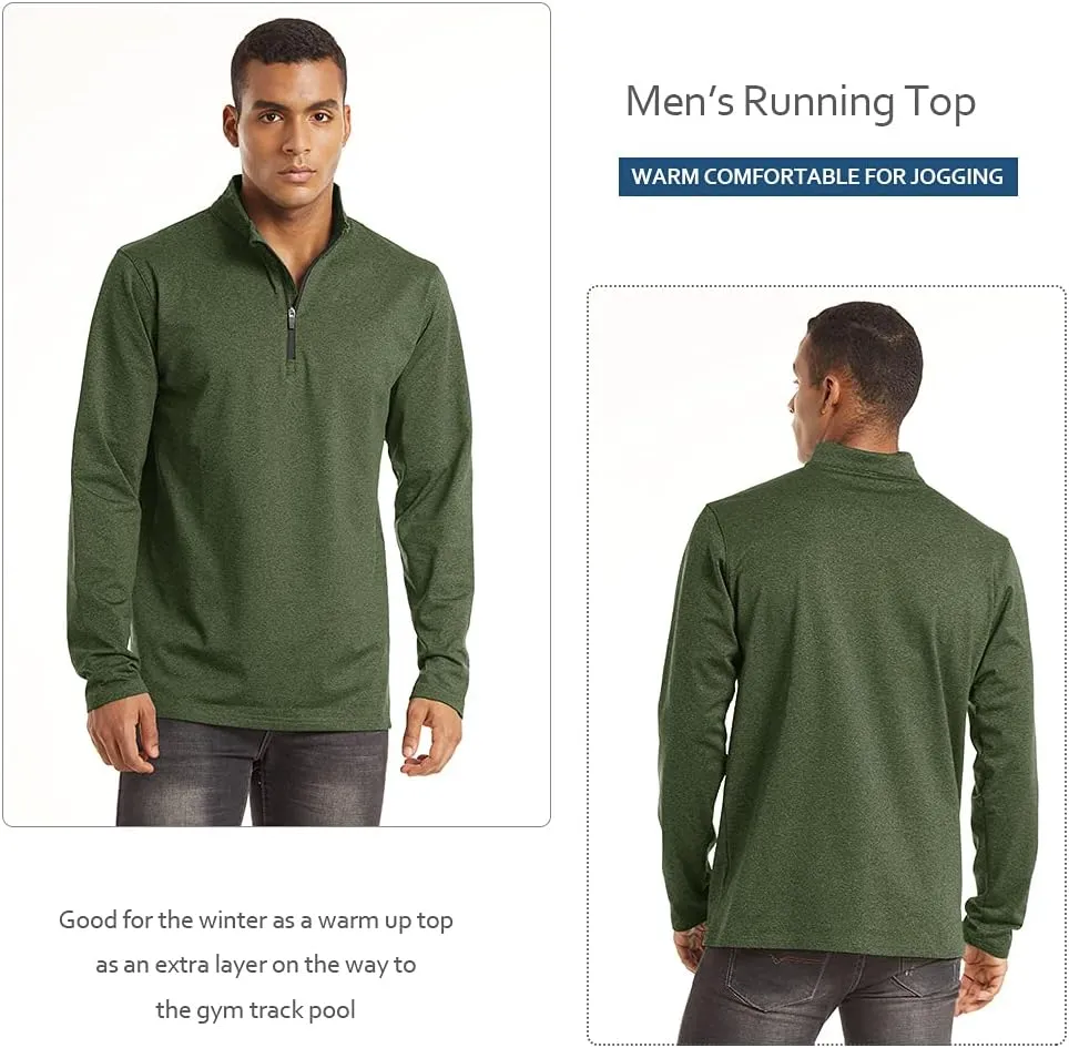 TACVASEN Men's Quarter Zip Up Pullover Long Sleeve Sweatshirt 1/4 Zip Golf Shirt Winter Fleece Lined Thermal Pullover