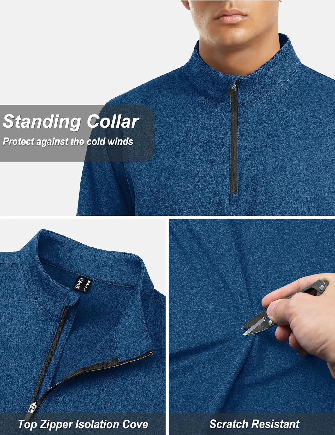 TACVASEN Men's Quarter Zip Up Pullover Long Sleeve Sweatshirt 1/4 Zip Golf Shirt Winter Fleece Lined Thermal Pullover