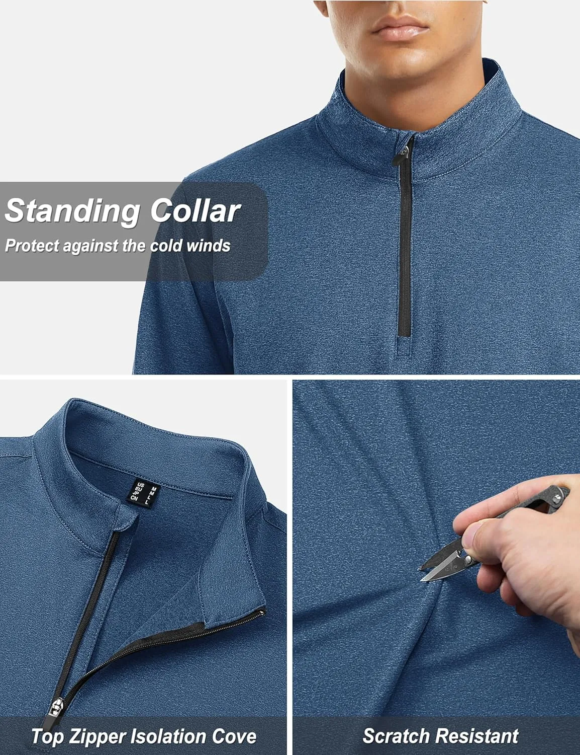 TACVASEN Men's Quarter Zip Up Pullover Long Sleeve Sweatshirt 1/4 Zip Golf Shirt Winter Fleece Lined Thermal Pullover