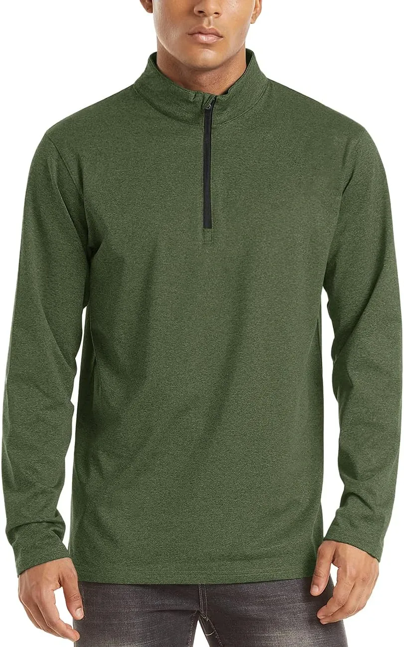 TACVASEN Men's Quarter Zip Up Pullover Long Sleeve Sweatshirt 1/4 Zip Golf Shirt Winter Fleece Lined Thermal Pullover
