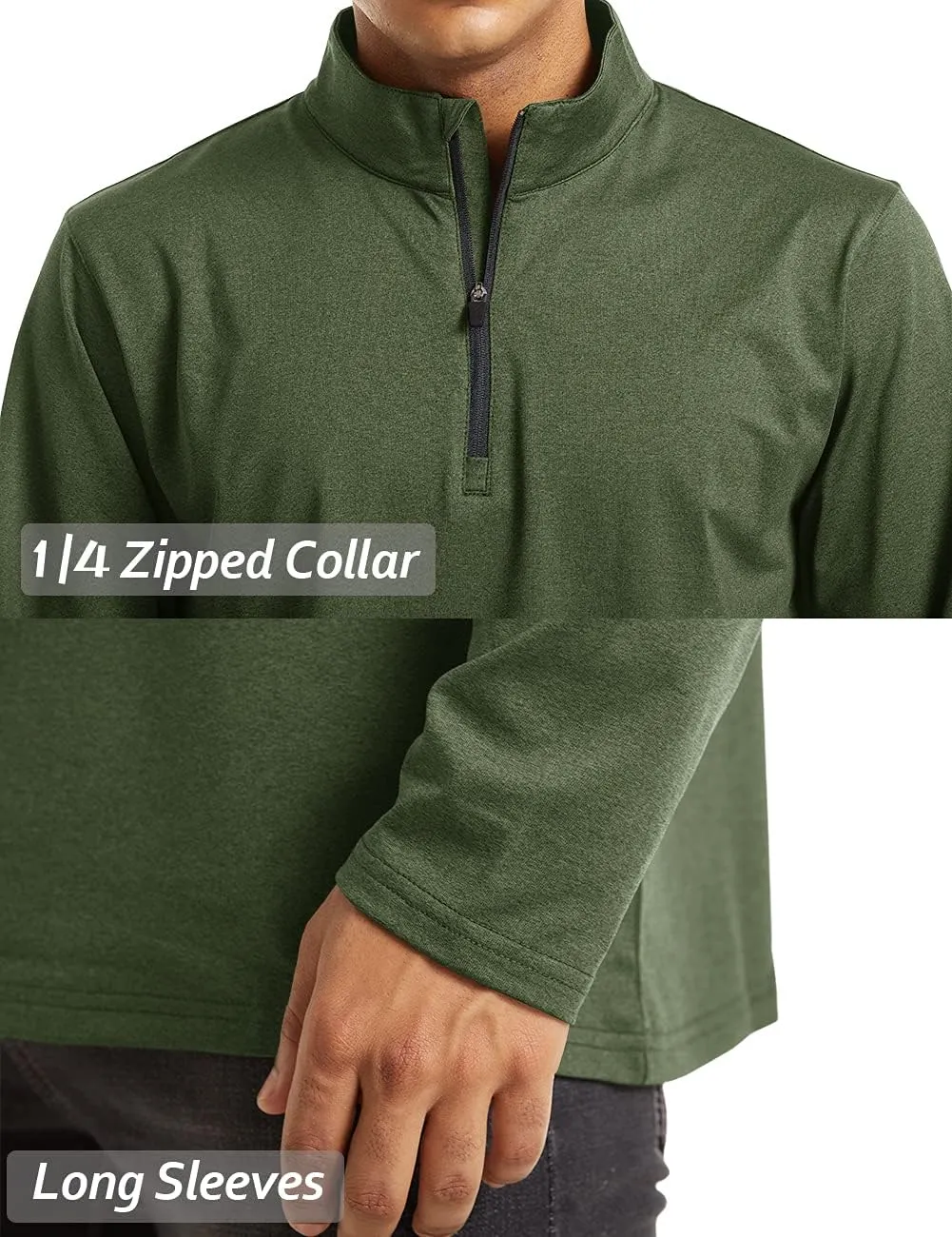TACVASEN Men's Quarter Zip Up Pullover Long Sleeve Sweatshirt 1/4 Zip Golf Shirt Winter Fleece Lined Thermal Pullover