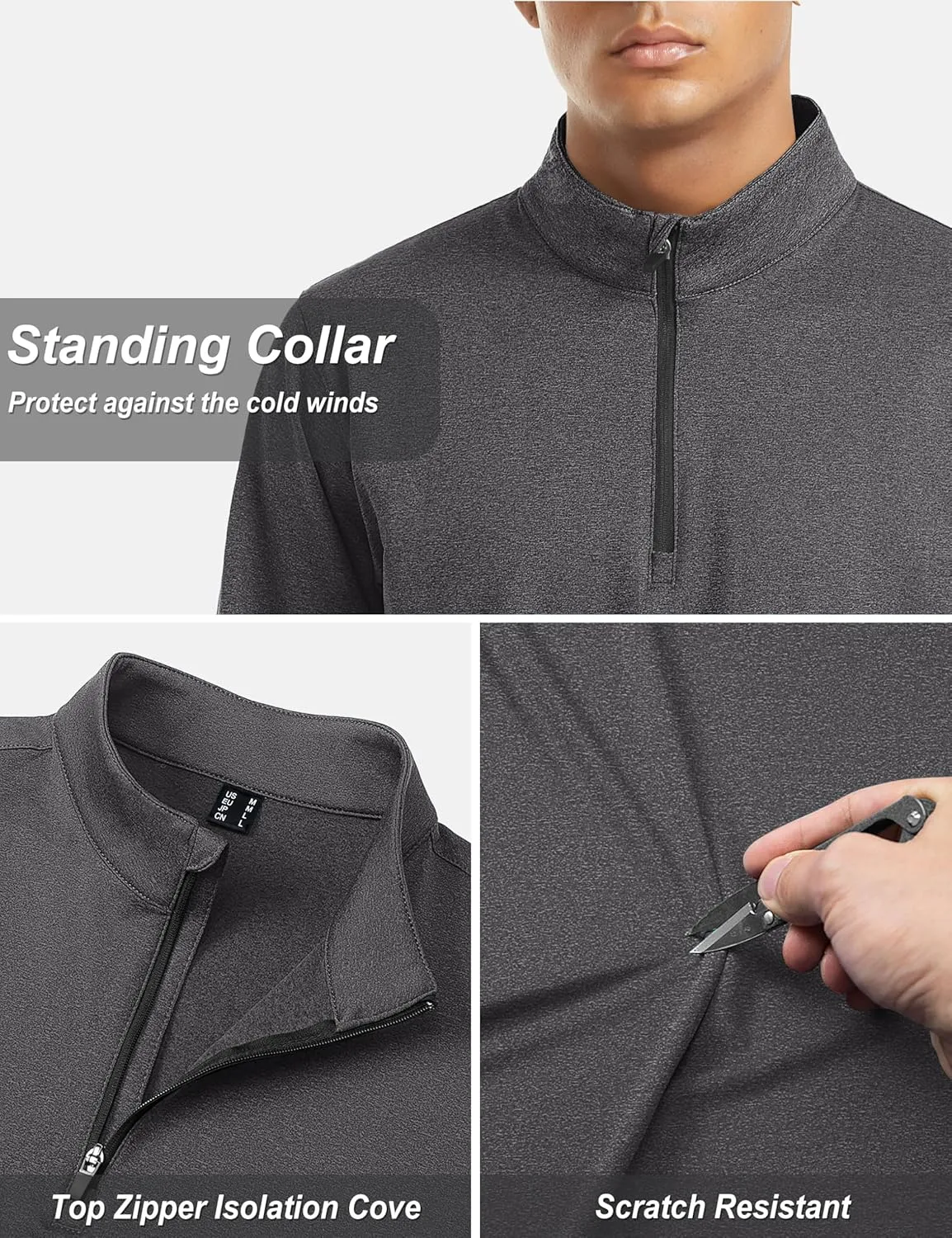 TACVASEN Men's Quarter Zip Up Pullover Long Sleeve Sweatshirt 1/4 Zip Golf Shirt Winter Fleece Lined Thermal Pullover