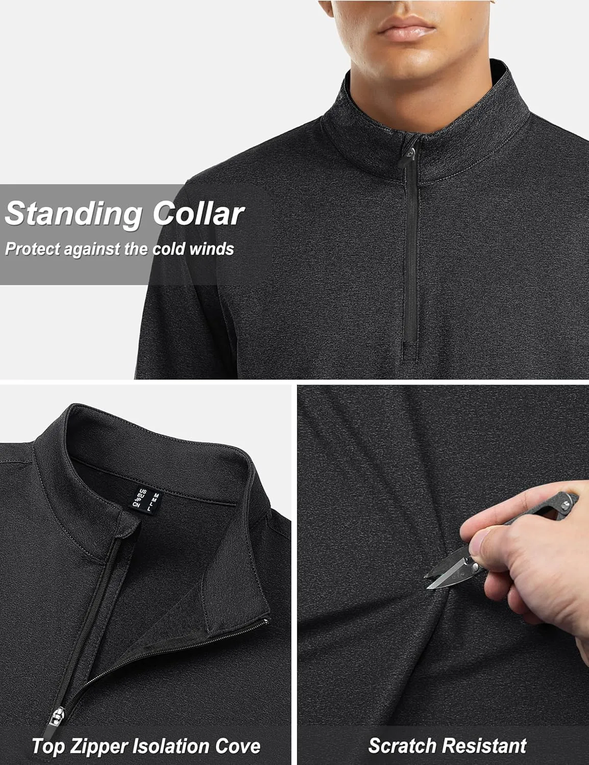 TACVASEN Men's Quarter Zip Up Pullover Long Sleeve Sweatshirt 1/4 Zip Golf Shirt Winter Fleece Lined Thermal Pullover