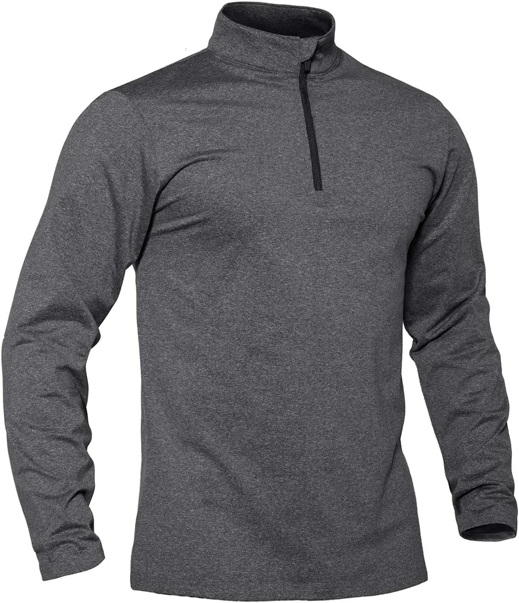 TACVASEN Men's Quarter Zip Up Pullover Long Sleeve Sweatshirt 1/4 Zip Golf Shirt Winter Fleece Lined Thermal Pullover