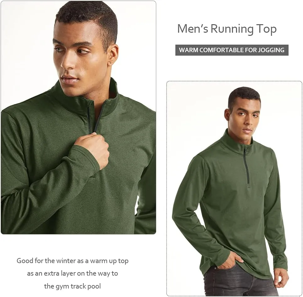 TACVASEN Men's Quarter Zip Up Pullover Long Sleeve Sweatshirt 1/4 Zip Golf Shirt Winter Fleece Lined Thermal Pullover