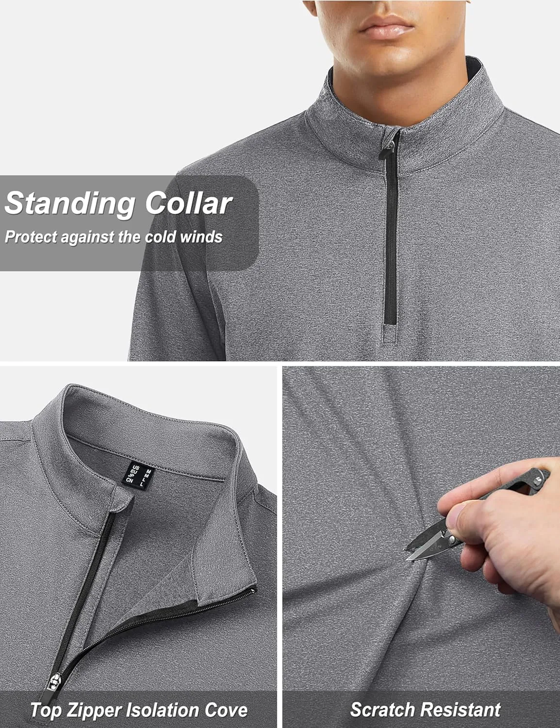 TACVASEN Men's Quarter Zip Up Pullover Long Sleeve Sweatshirt 1/4 Zip Golf Shirt Winter Fleece Lined Thermal Pullover