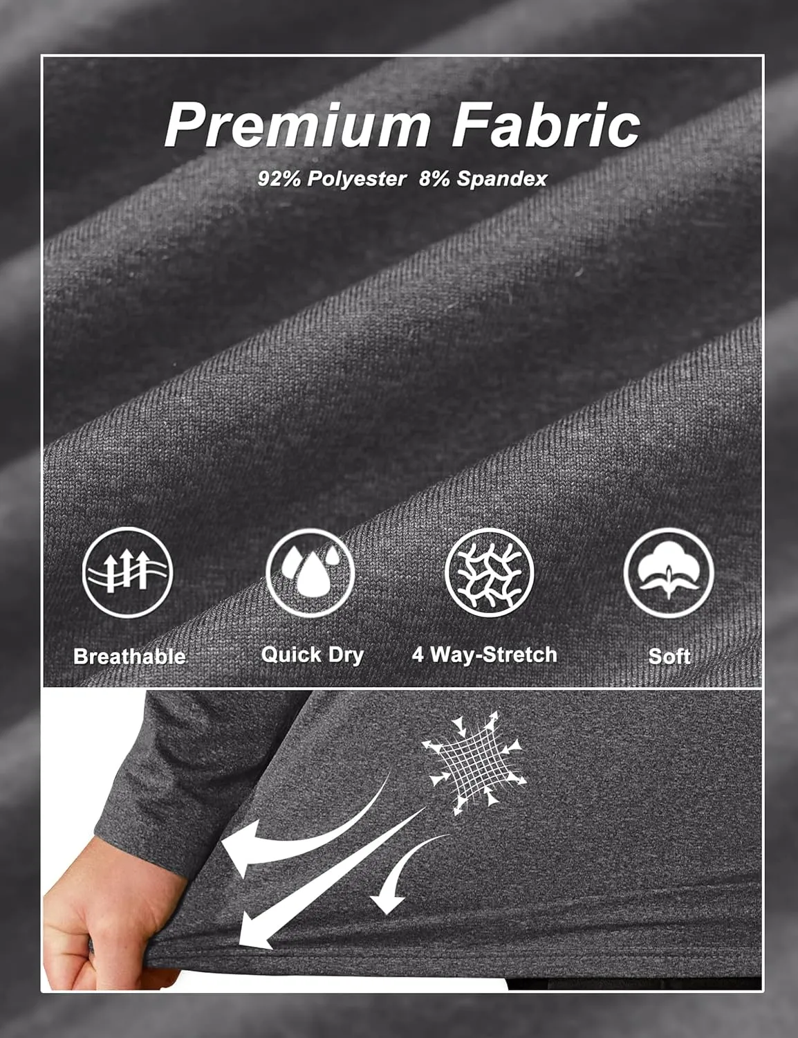 TACVASEN Men's Quarter Zip Up Pullover Long Sleeve Sweatshirt 1/4 Zip Golf Shirt Winter Fleece Lined Thermal Pullover