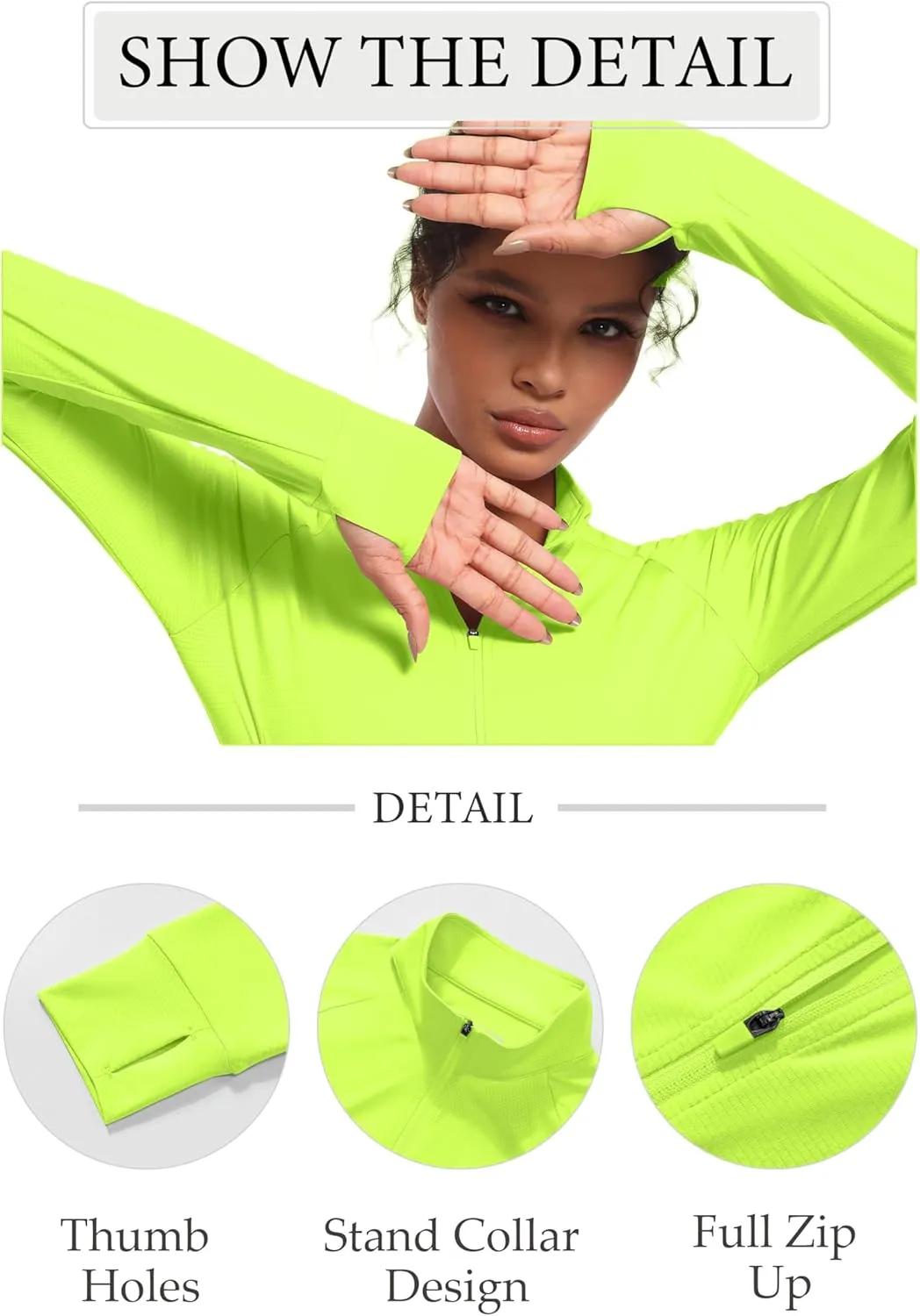 TACVASEN Women's Athletic Zip Up Jacket Long Sleeve Workout Tops for Women UV Protection Golf Outfits