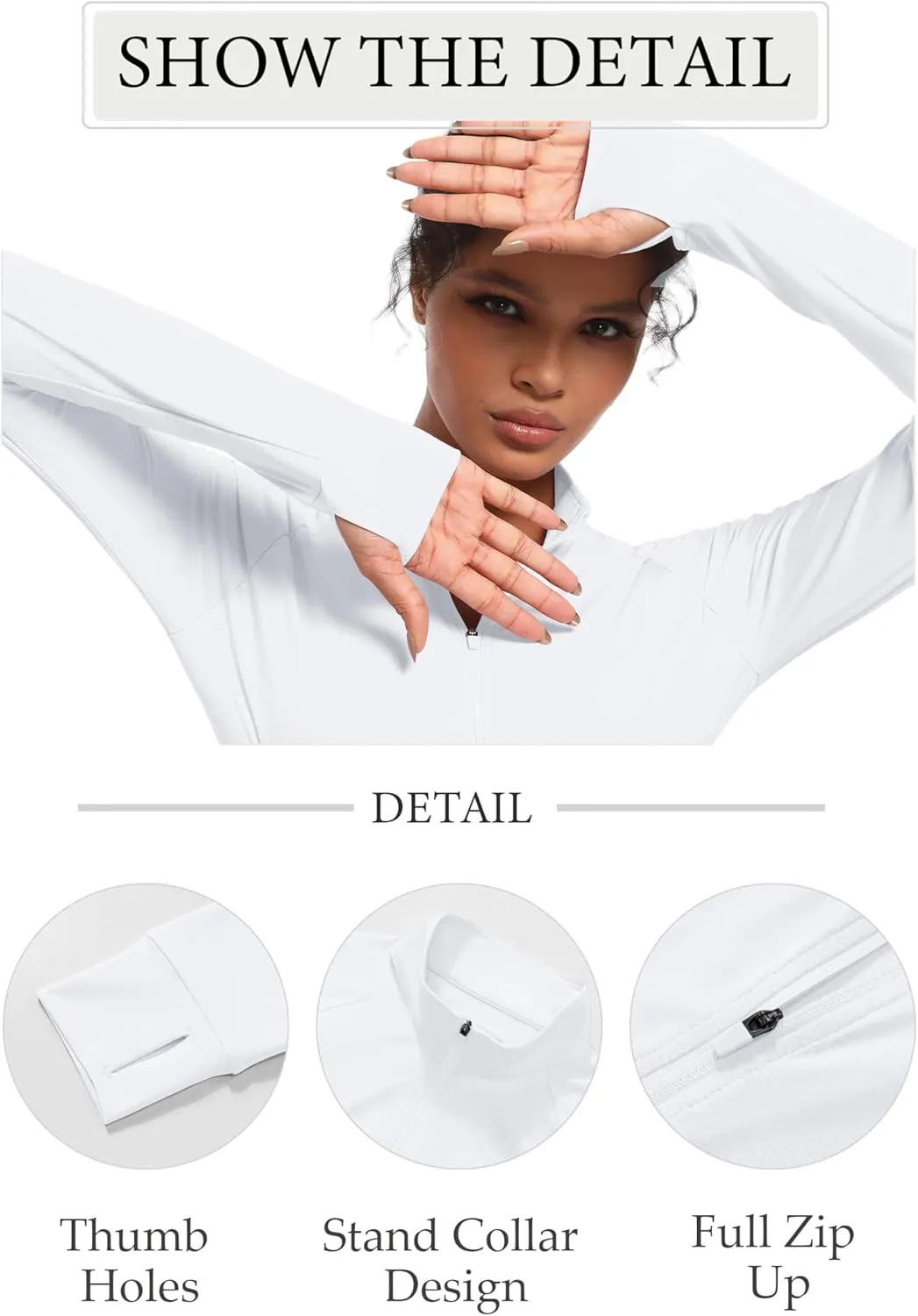 TACVASEN Women's Athletic Zip Up Jacket Long Sleeve Workout Tops for Women UV Protection Golf Outfits