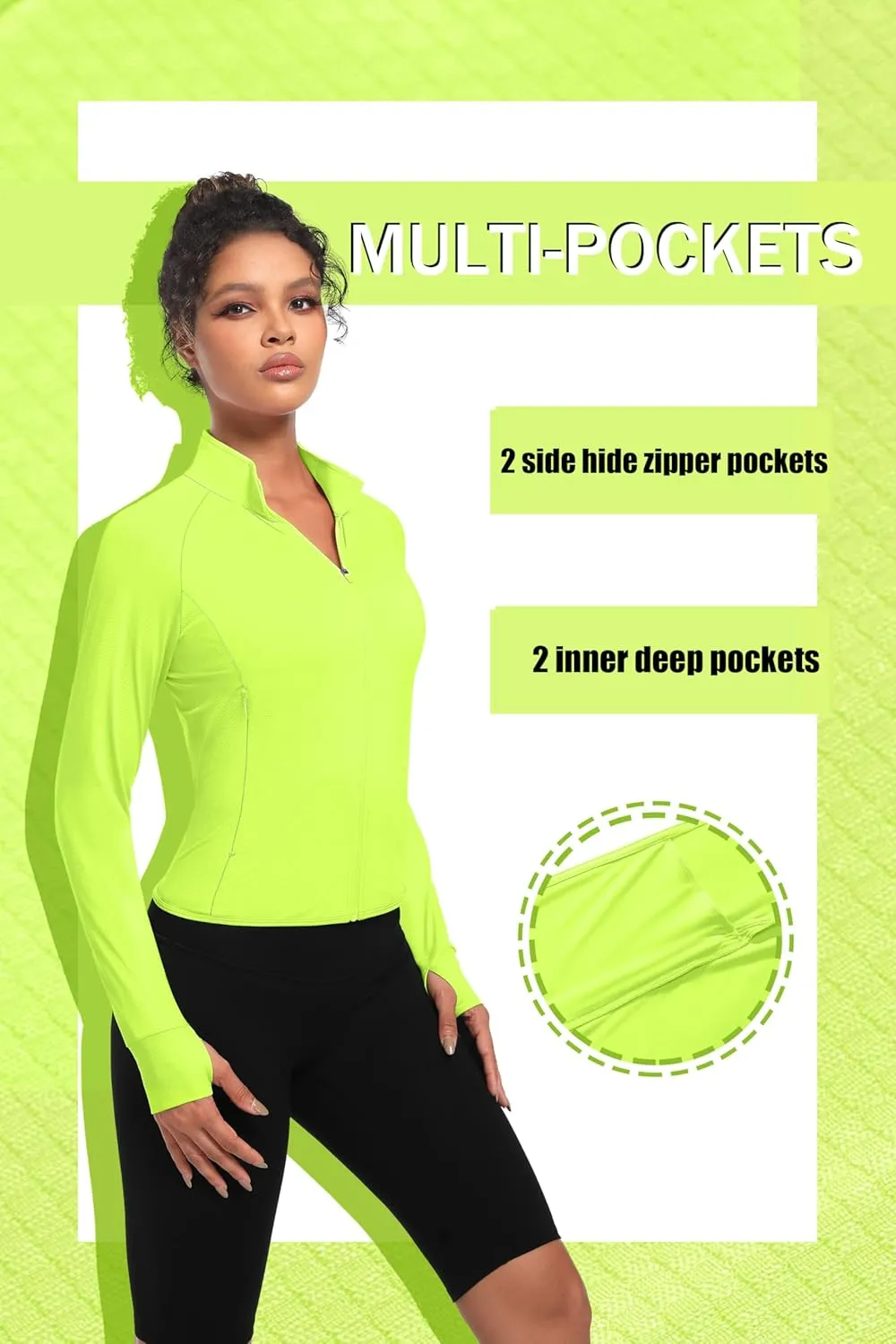 TACVASEN Women's Athletic Zip Up Jacket Long Sleeve Workout Tops for Women UV Protection Golf Outfits