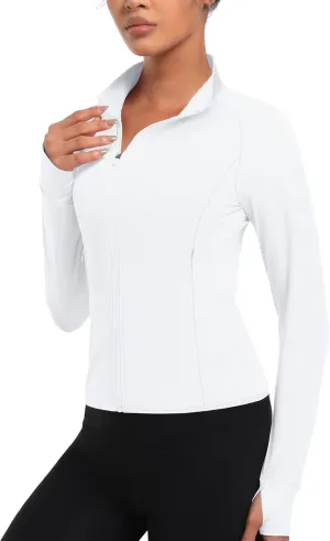 TACVASEN Women's Athletic Zip Up Jacket Long Sleeve Workout Tops for Women UV Protection Golf Outfits