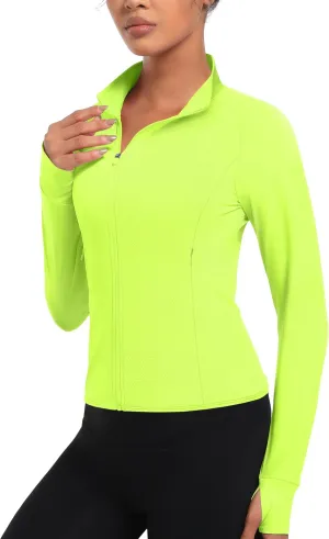 TACVASEN Women's Athletic Zip Up Jacket Long Sleeve Workout Tops for Women UV Protection Golf Outfits