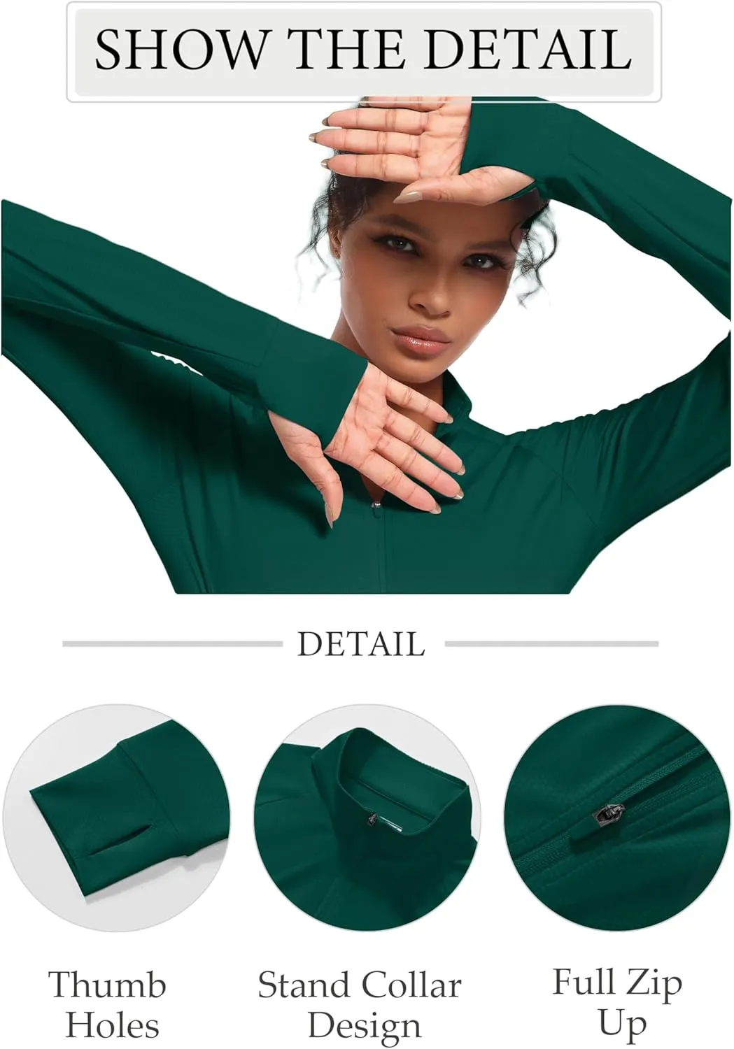 TACVASEN Women's Athletic Zip Up Jacket Long Sleeve Workout Tops for Women UV Protection Golf Outfits