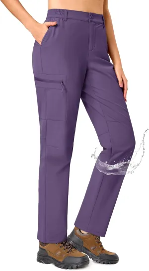 TACVASEN Women's Hiking Cargo Pants Lightweight Water Resistant Quick Dry Outdoor Work Mountain Trouser Zipper Pockets
