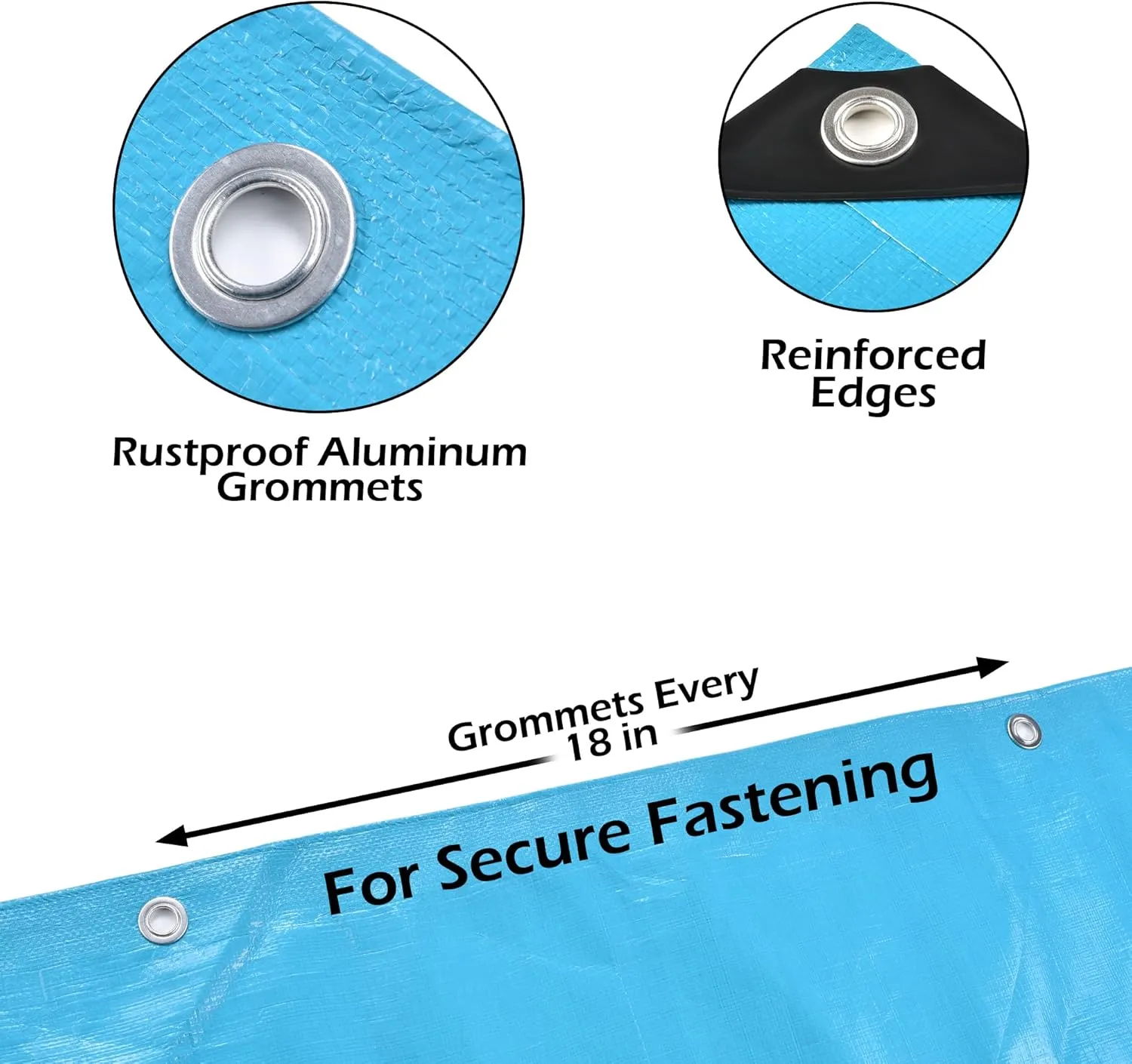 Tarps Heavy Duty Waterproof 12x16-12 mil Thick Camping Tent - Blue Tarp 12x16 UV Resistant, Rip & Tear Proof with Metal Grommets – Multipurpose Use for Camping, Tent, Boat, RV, Car, & Pool Cover